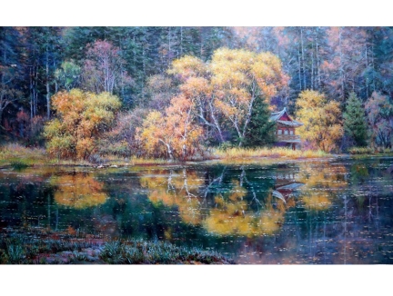 金鎮(zhèn)赫（一級(jí)畫(huà)家）《松花釀酒，春水煎茶》140x87 2018年