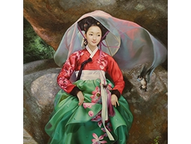 安蓮（功勛藝術(shù)家）翩若驚鴻 155X88 2018年